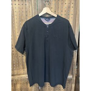 Ben Sherman Short Sleeve Shirt Men's XXL Black Punk Oi Skinhead Mod Polo Henley